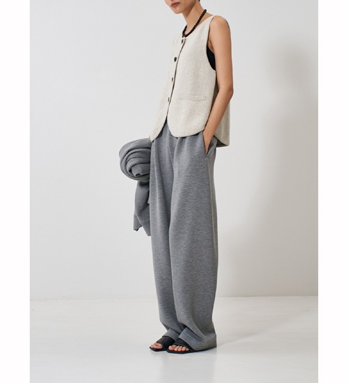 ��YENN/������ۥܡ��ȥͥå��˥åȥ٥���/BOAT NECK KNIT VEST(Y261-91017)