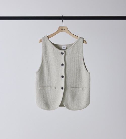 ��YENN/������ۥܡ��ȥͥå��˥åȥ٥���/BOAT NECK KNIT VEST(Y261-91017)