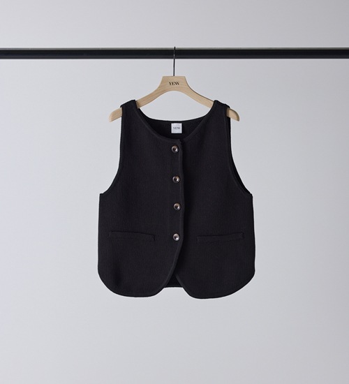 ��YENN/������ۥܡ��ȥͥå��˥åȥ٥���/BOAT NECK KNIT VEST(Y261-91017)