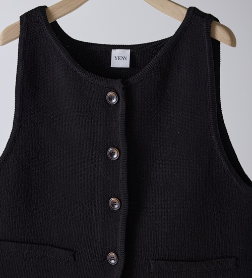 ��YENN/������ۥܡ��ȥͥå��˥åȥ٥���/BOAT NECK KNIT VEST(Y261-91017)