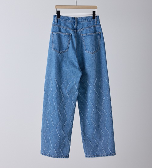 ��YENN/������ۥ졼�������åȥ磻�ɥǥ˥�/LASER CUT WIDE DENIM(Y261-31001)