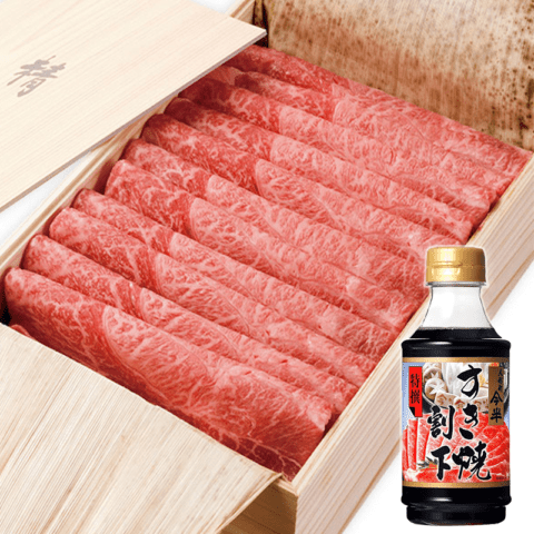 [送料無料]《人形町今半》黒毛和牛すき焼き(肩・もも)420ｇ特撰すき焼き割下付きギフト[化粧箱入り][冷蔵便]