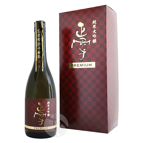 正雪 純米大吟醸 プレミアム 袋吊雫酒斗瓶取 720ml 化粧箱入り