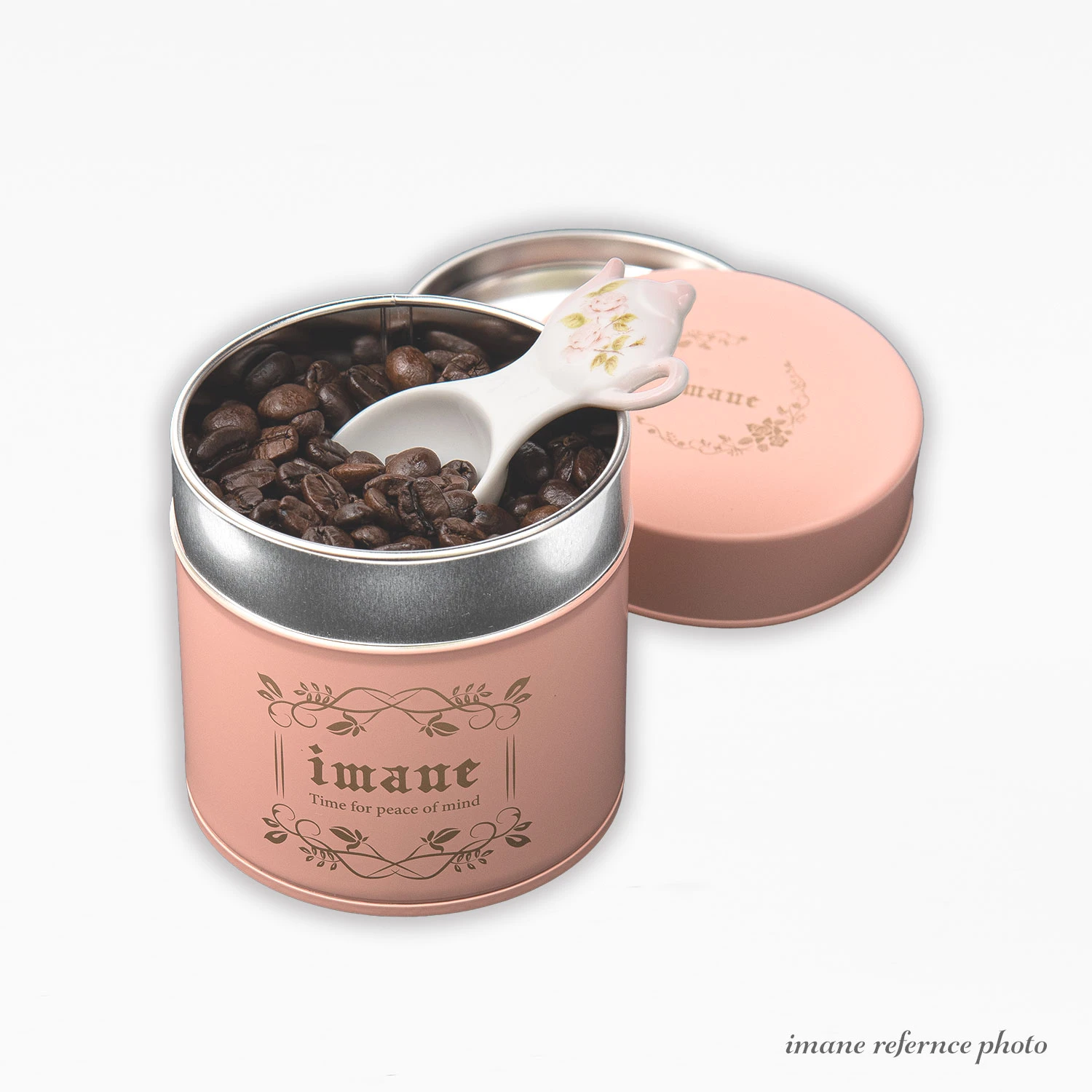 imane缶　アンティークマットピンクS