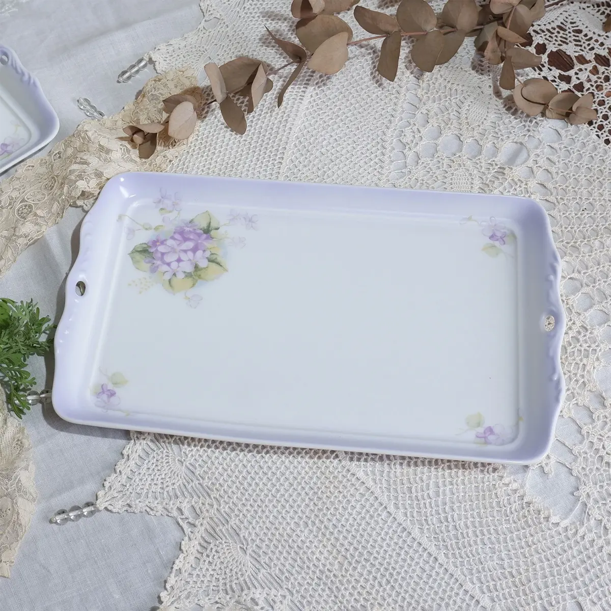 スミレ　アンティークトレーL