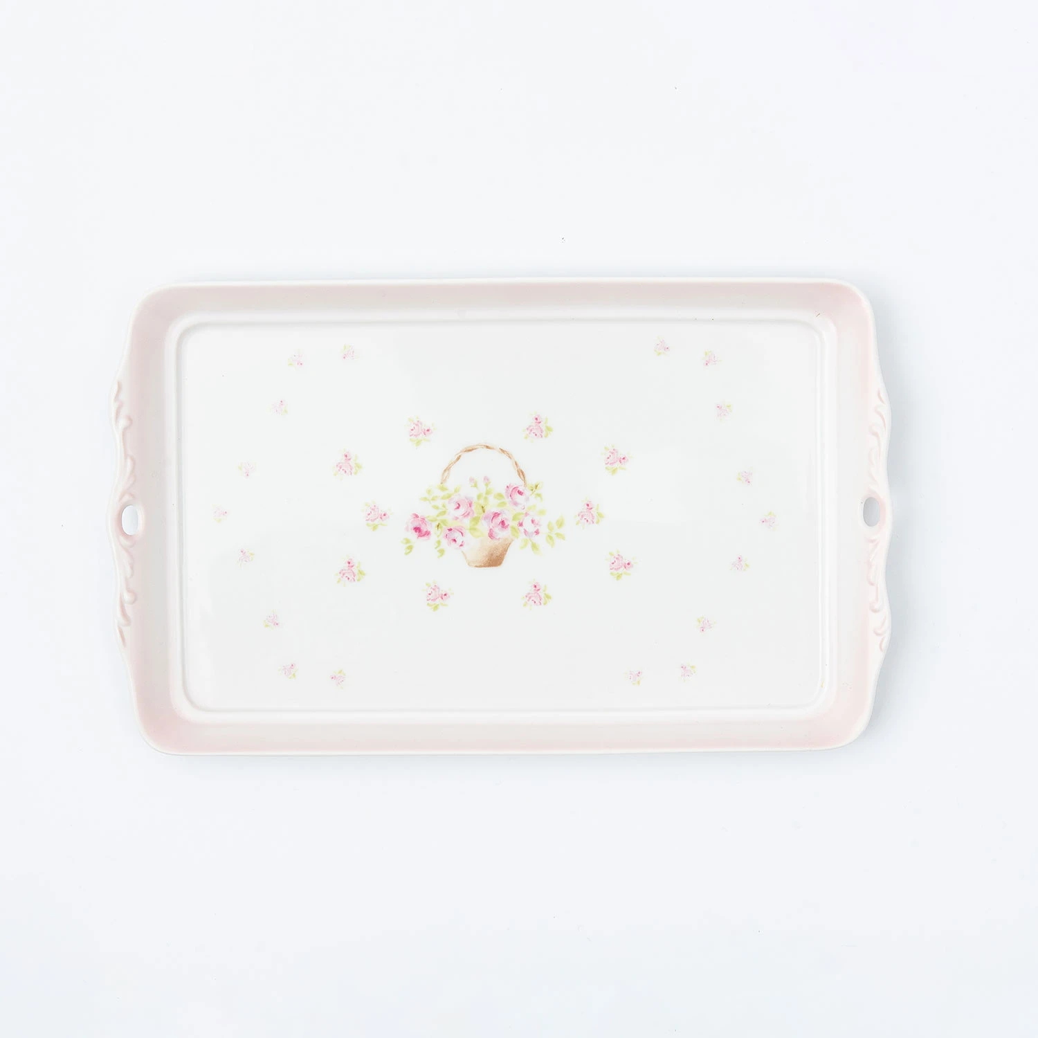 ローズバスケット　アンティークトレーL