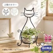 プランター 鉢カバー ネコブラック 3号鉢 高さ48cm｜おしゃれな