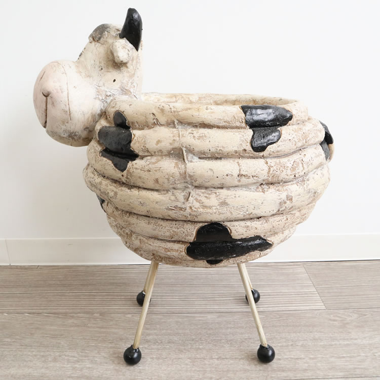 プランタースタンド ガーデニング鉢カバー ウシ 5号鉢｜おしゃれな