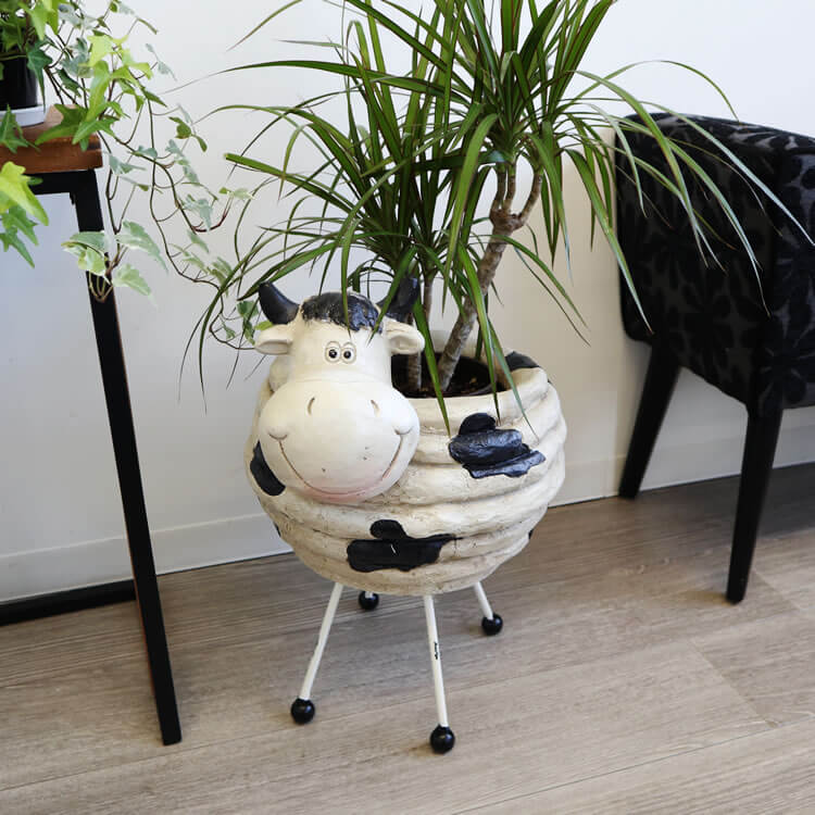 鉢カバー 5号 6号 ウシ プランタースタンド ガーデニング鉢カバー ウシ 5号鉢｜おしゃれな