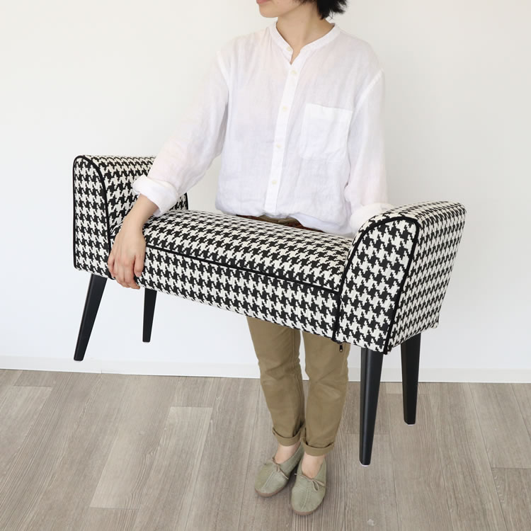 スツールベンチL 千鳥柄 スリム 座面高さ53cm｜おしゃれなインテリアの
