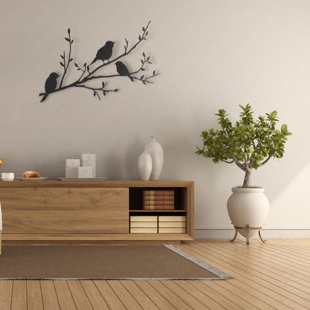 壁飾り とまり木小鳥 幅78cm×高さ55cm｜おしゃれなインテリアの