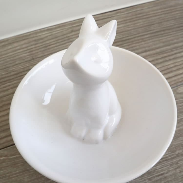 小物入れ キツネ 陶器 ホワイ ト 高さ11cm | インテリア通販のイエ