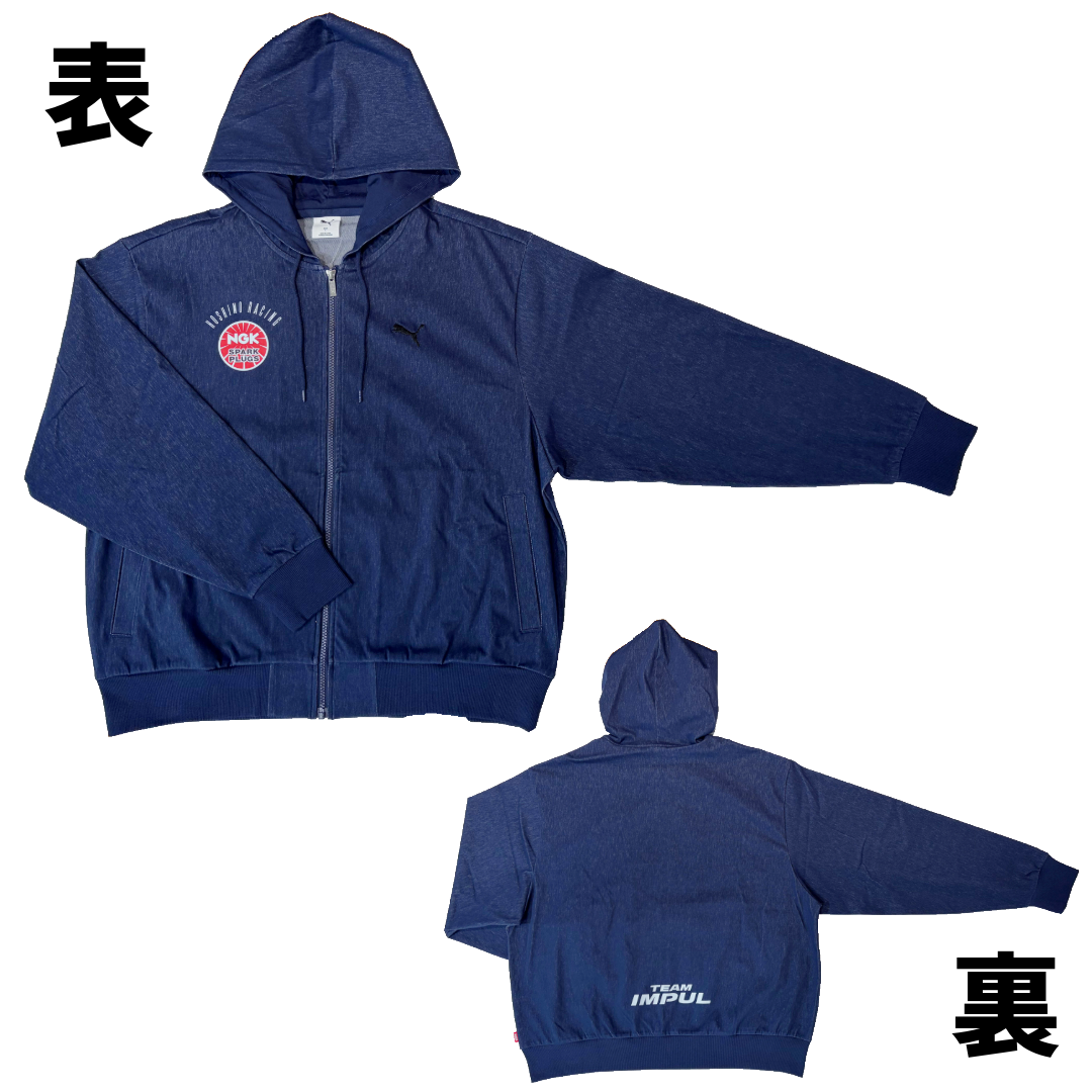 2026 IMPUL×PUMA NGKコラボ デニムライクフーディ/ネイビー