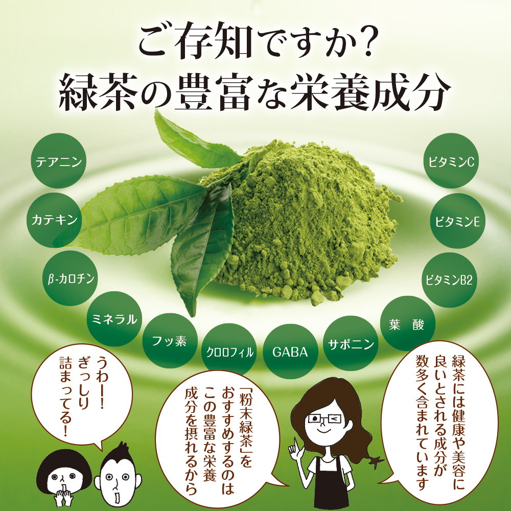 【2個セット】粉末緑茶 100g メール便