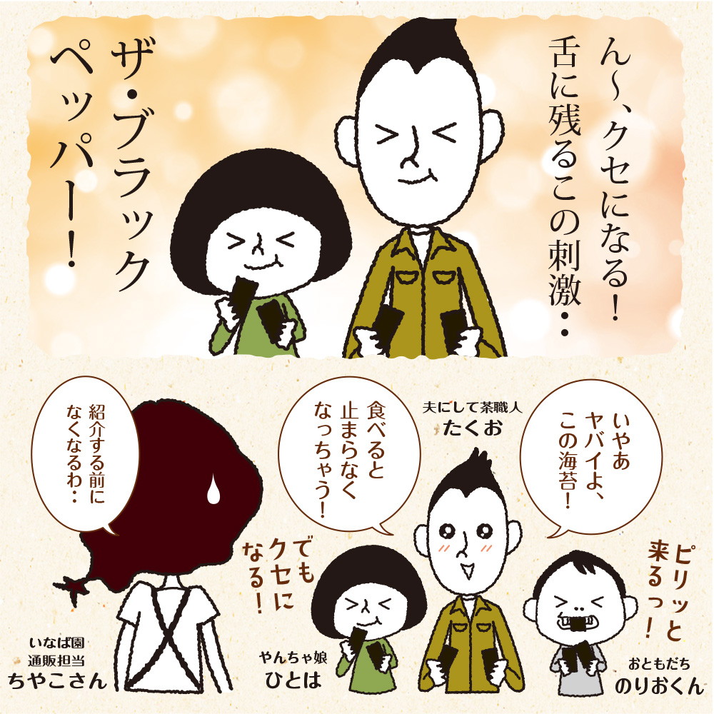 【単品】有明海産 ブラックペッパー海苔 8切120枚 メール便