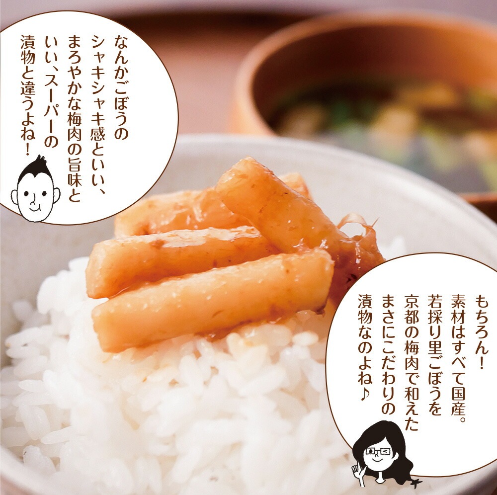 【2個セット】国産若採りごぼう 梅肉あえ 120g メール便