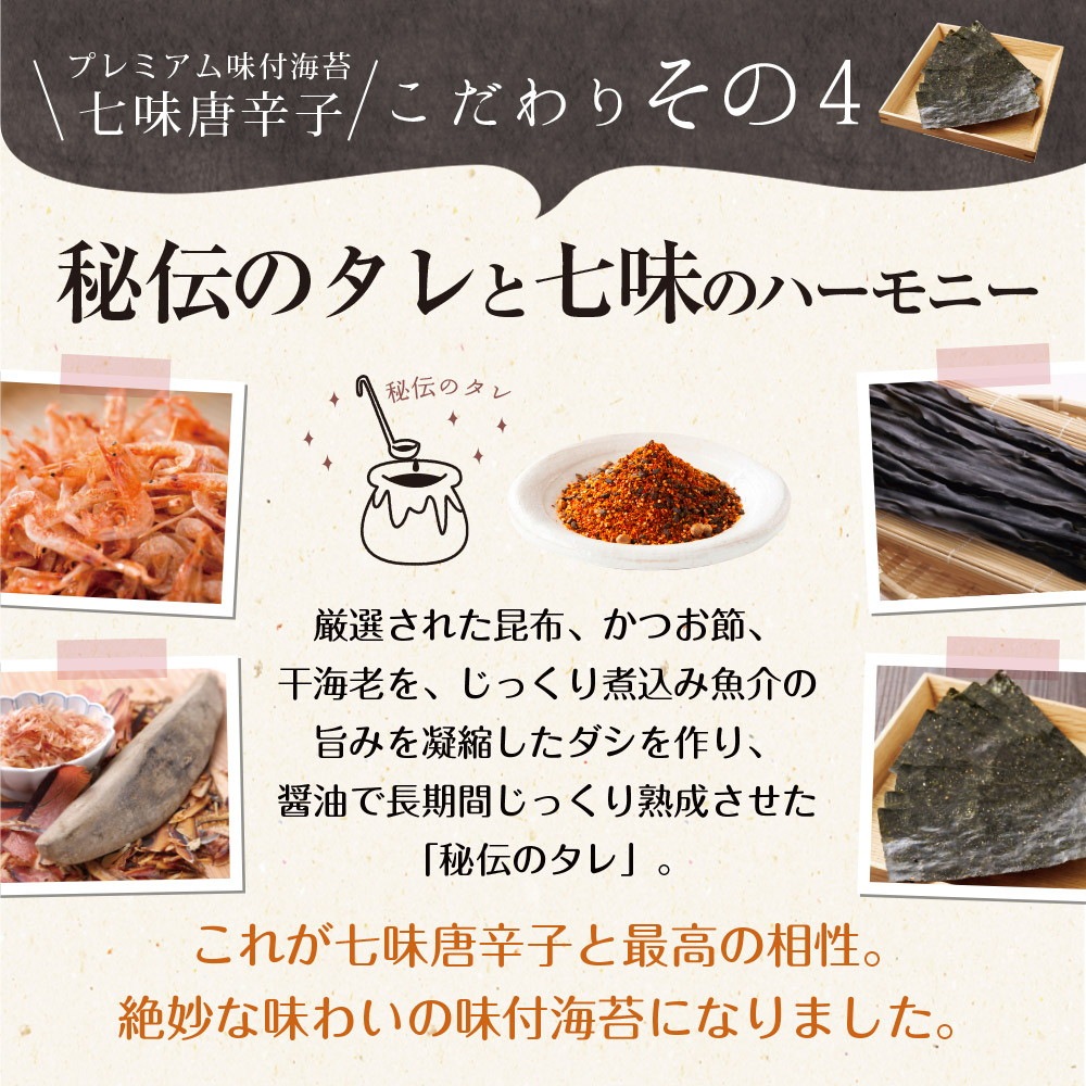 【2個セット】有明海産 一番摘み 七味唐辛子海苔 8切80枚 メール便