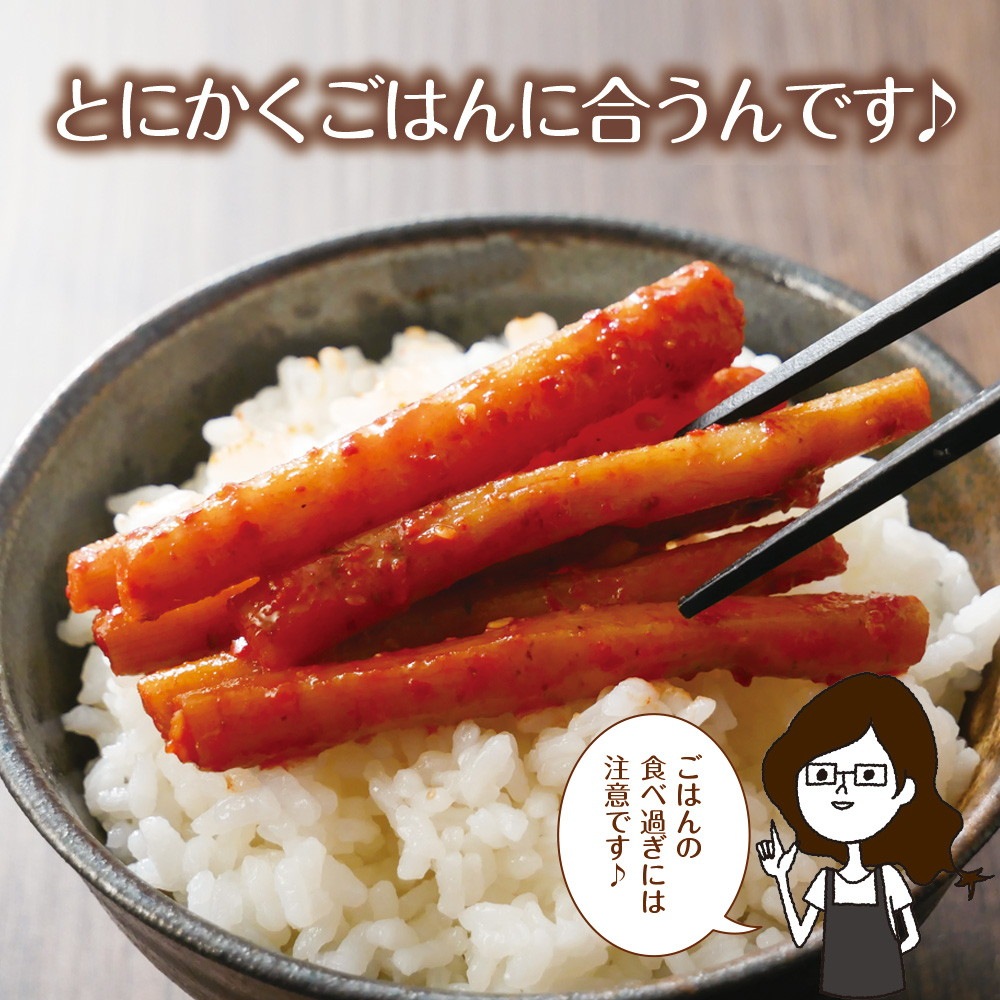 【3個セット】国産 若採りごぼう キムチ漬け 130g メール便