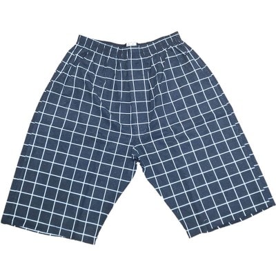 ロングトランクス 厚め生地 冬でも快適 チェック柄【黒色】LL〜3L 日本製 後ろポケット付 綿100% 前開き|ロングトランクス (M〜3L)