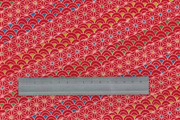 M-979-1～8 麻の葉と青海波 カットクロス 京ちりめん 金なし