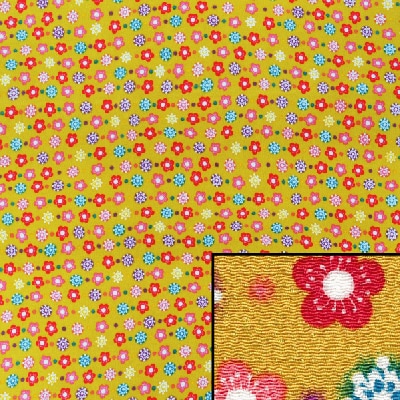 MU5-F01(京ちりめん風呂敷 金なし 雪が残る春前の雪の結晶と満開の梅)★お取り寄せ品