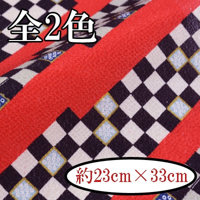 M-2728-6G～8G 市松模様と鹿子 カットクロス 京ちりめん 金彩
