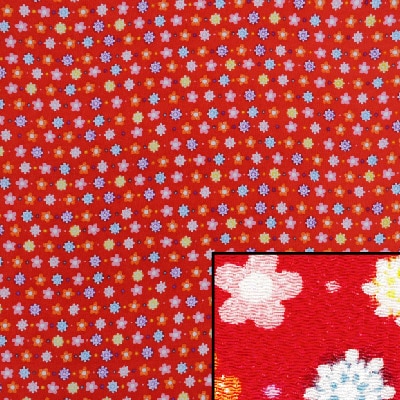 MU5-A01(京ちりめん風呂敷 金なし 赤地に梅と雪の結晶)★お取り寄せ品