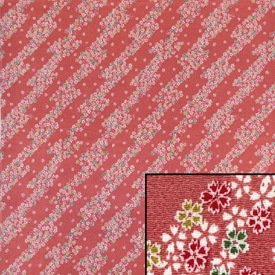 2360#201(京ちりめん風呂敷 金なし 石竹散らしピンク)★お取り寄せ品