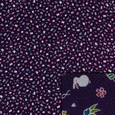 2966#601(京ちりめん風呂敷 金なし 宝づくしにうさぎ)★お取り寄せ品