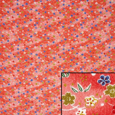 2821#101(京ちりめん風呂敷 金彩 つゆ芝に小桜)★お取り寄せ品