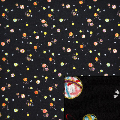 2785#601(京ちりめん風呂敷 金彩 すずに手まり)★お取り寄せ品