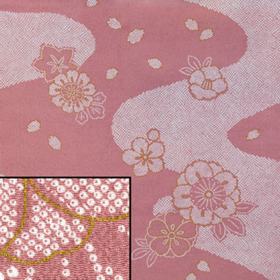 M90#101(京ちりめん風呂敷 金彩 花流水地疋田)★お取り寄せ品