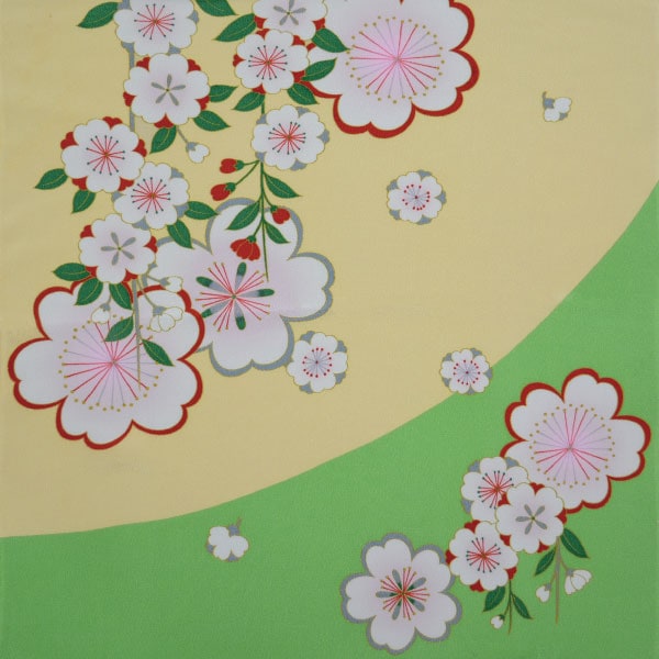 M-130#4(京ちりめん金彩風呂敷 さくら 二幅)★お取り寄せ品