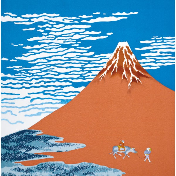 SH-3#201(京ちりめん浮世絵風呂敷 紅富士 中幅)★お取り寄せ品