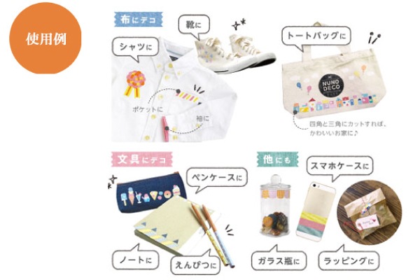 【在庫限り】KAWAGUCHI 布に貼れる布のテープ 15mm幅 1.2m巻 <ヌノデコ>