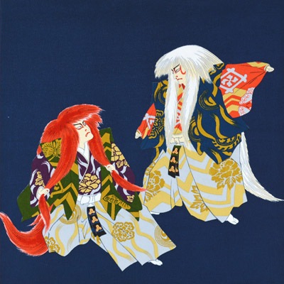 連獅子　絵　壁掛け 連獅子絵壁掛け