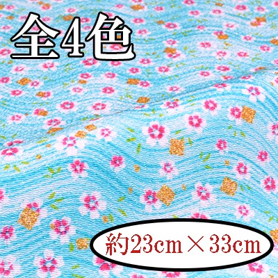 MU-3-AG~EG 流水に桜 カットクロス 京ちりめん 金彩