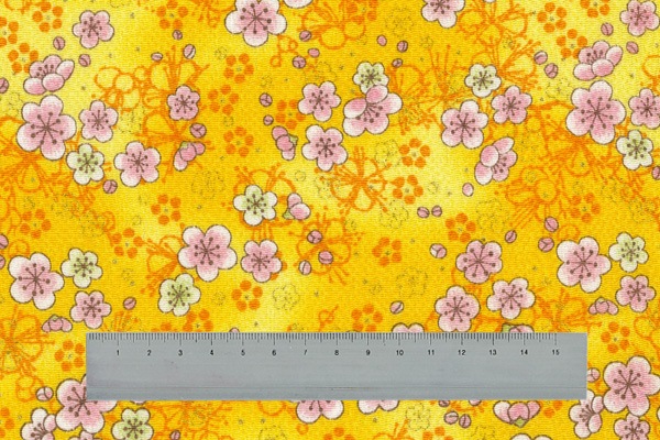 C-126-AG~EG 満開の梅 反物 京ちりめん 金彩