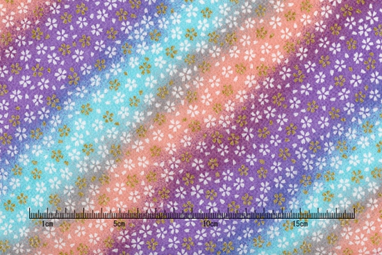 MK-18-1G~5G 縞ぼかしにさくら 反物 京ちりめん 金彩