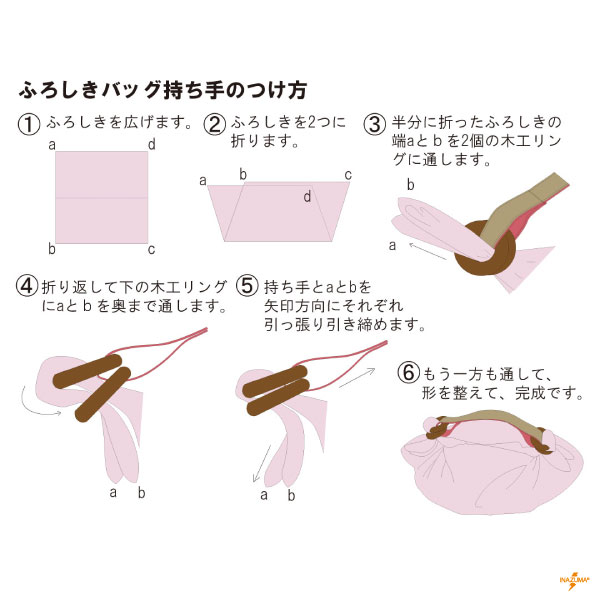 YAS-330(アクリルテープ×合成皮革手さげタイプ風呂敷バッグ持ち手)