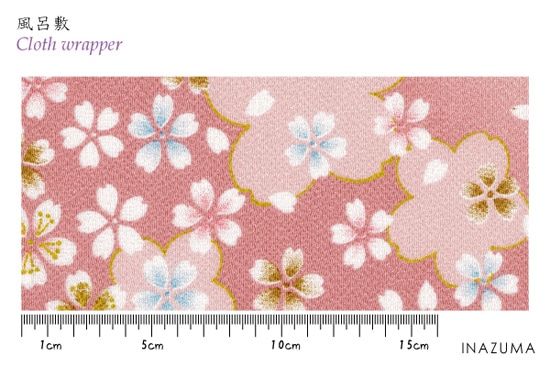 M-18-401(京ちりめん風呂敷 金彩 ふんわりやさしいぼかしと桜色のさくら)★お取り寄せ品