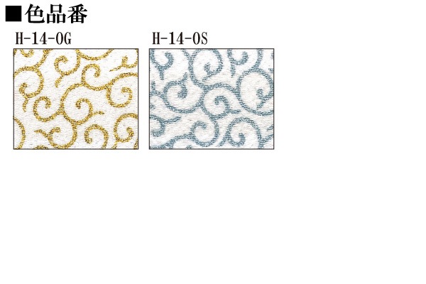 H-14-0G,0S 唐草 反物 京ちりめん 金彩
