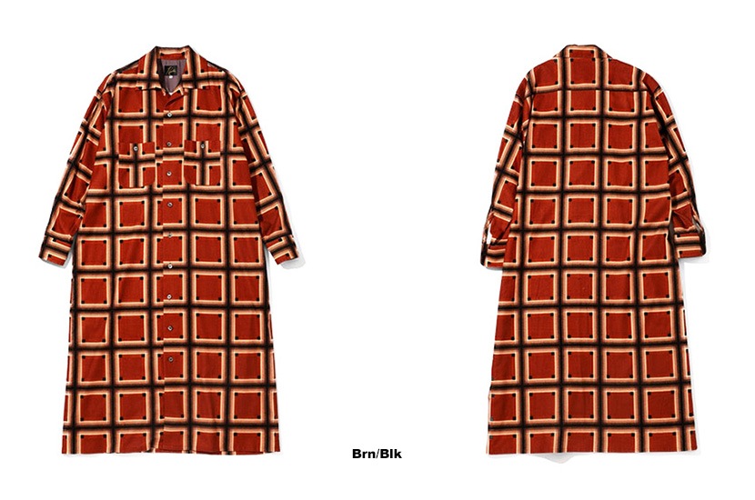 SALE》One-up Shirt Dress - R/C Flannel Cloth / Printed［LQ154］Brn 