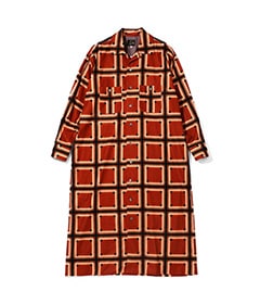 《SALE》One-up Shirt Dress - R/C Flannel Cloth / Printed［LQ154］Brn/Blk