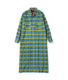 《SALE》One-up Shirt Dress - R/C Flannel Cloth / Printed［LQ154］Sax