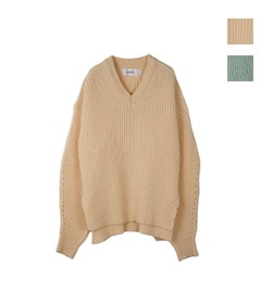 【ジェーンスミス 別注 5G RIDGE V-NECK ニット】 SALE》5G RIDGE V-NECK KNIT PULLOVER［23WKN-#118L］ | LADIES