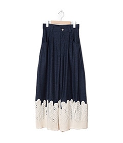 《SALE》Erode Knit Wide Pants［bsd23AW-10］NAVY