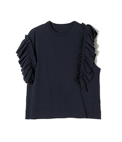 《SALE》Swallow Asymmetric Frill Sleeve Top［QT1068］Navy【2025SS】