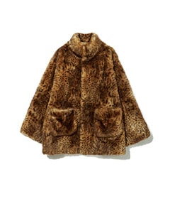 Eco Fur Stand Up Collar Coat - Leopard［PS1049］【2024AW】【SOLDOUT】