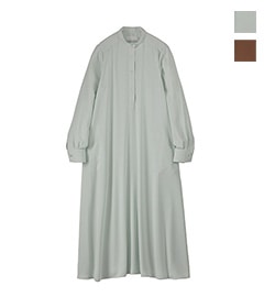 Satin Band Collar Dress［GL251-60222C］【2025SS】 【SOLDOUT】